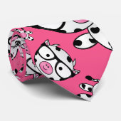 Roze koeienpatroon stropdas (Opgerold)