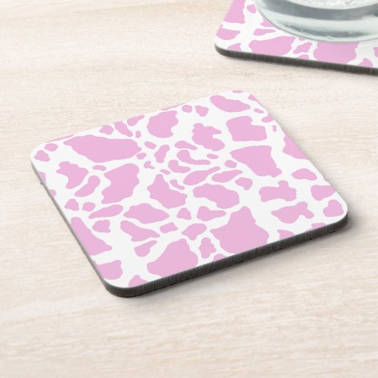 Roze Koeienprint Bier Onderzetter (Linkerzijde)
