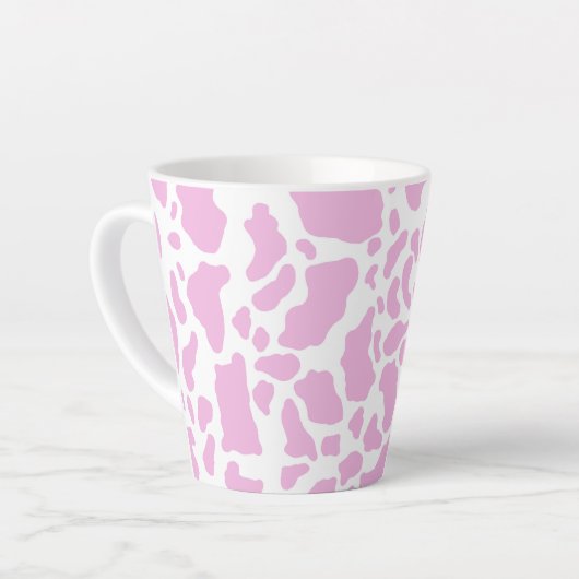 Roze koeienprint latte mok (Linkerhoek)