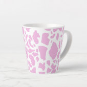 Roze koeienprint latte mok (Rechterhoek)
