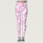 Roze Koeienprint Leggings (Voorkant)