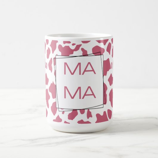 Roze koeienprint “MAMA” Koffiemok (Center)