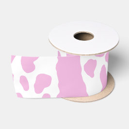 Roze Koeienprint Satijnen Lint