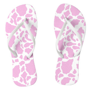 Roze Koeienprint Teenslippers