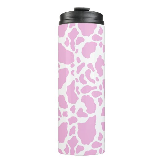 Roze koeienprint thermosbeker (Voorkant)