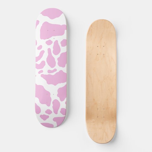 Roze Koeienvlekken Dierenprint Patroon Persoonlijk Skateboard (Voorkant)