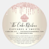 Roze koekje Glitter Drift Gold Bakery Chef Legal Ronde Sticker (Voorkant)