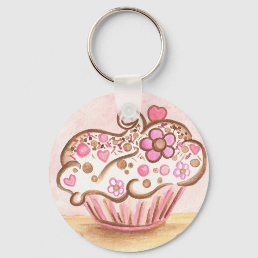 Roze koekje Heart Keychain (Voorkant)
