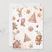 Roze Koekje Kerstmis Verjaardag Bedankt Kaart (Achterkant)