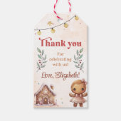 Roze Koekje Kerstmis Verjaardagsfeestje Cadeaulabel (Voorkant)