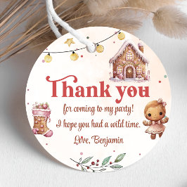 Roze Koekje Kerstmis Verjaardagsfeestje Favor Tag Bedankjes Labels