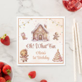 Roze Koekje Kerstmis Verjaardagsfeestje Servet (Insitu)