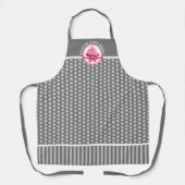 Roze koekje met gebogen tekst Grijze poka Dot bakk Schort (Voorkant)