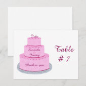 Roze koekje met het nummer van de bruiloft briefkaart (Voorkant / Achterkant)