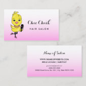 Roze koekje met penseelhaar en penseelzout visitekaartje (Voorkant / Achterkant)