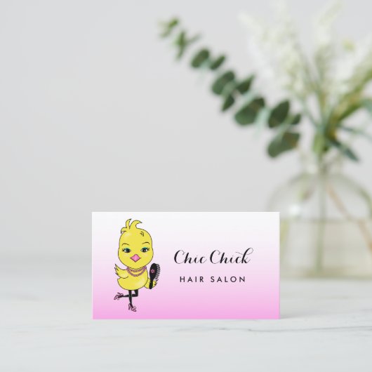 Roze koekje met penseelhaar en penseelzout visitekaartje (Staand voorkant)