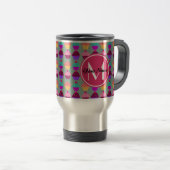 Roze koekje Persoonlijke Naam, Douane Monogram Reisbeker (Voorkant rechts)