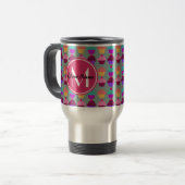 Roze koekje Persoonlijke Naam, Douane Monogram Reisbeker (Voorkant links)
