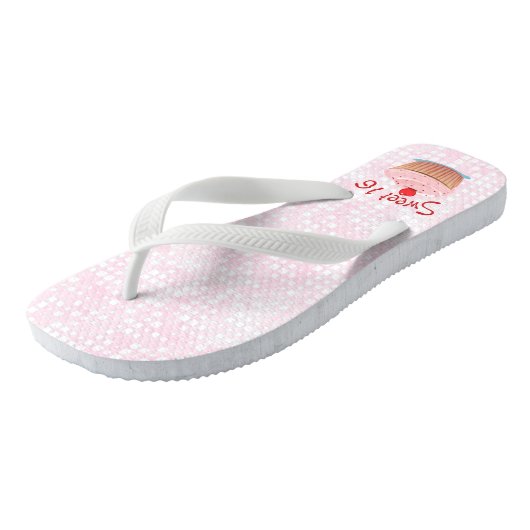 Roze koekje Sweet 16 16th Birthday Teenslippers (Schuin)