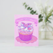 Roze koekje~Tevredenheid het Briefkaart van de Man (Staand voorkant)