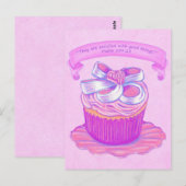 Roze koekje~Tevredenheid het Briefkaart van de Man (Voorkant / Achterkant)
