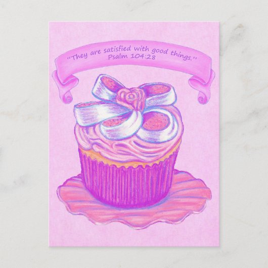 Roze koekje~Tevredenheid het Briefkaart van de Man (Voorkant)