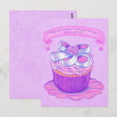 Roze koekje~Tevredenheid het Briefkaart van de Man (Voorkant / Achterkant)