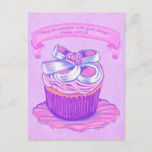 Roze koekje~Tevredenheid het Briefkaart van de Man (Voorkant)