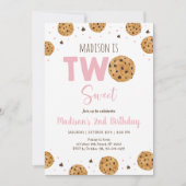 Roze koekje twee lieve tweede verjaardag kaart (Voorkant)