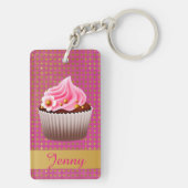 roze koekjes Aangepaste Sleutelhanger (achterkant)