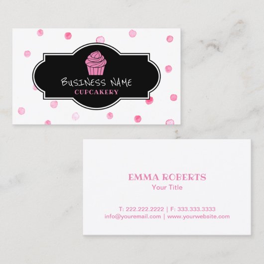 Roze koekjes bakkerij visitekaartje (Voorkant / Achterkant)