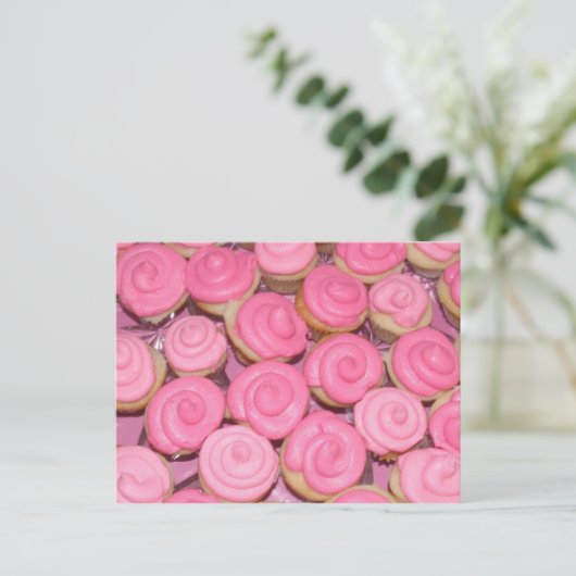 Roze koekjes briefkaart (Staand voorkant)