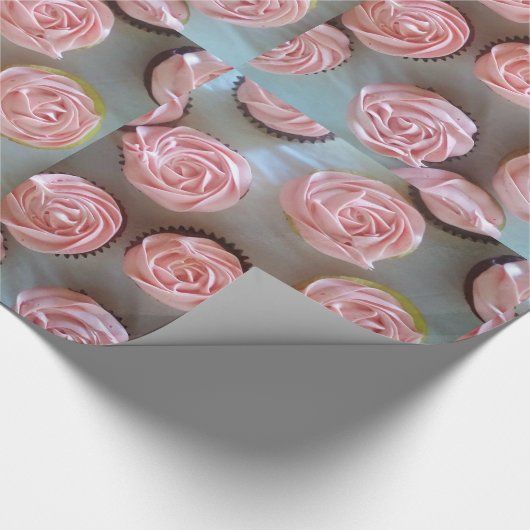 Roze koekjes cadeaupapier (Hoek)