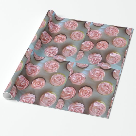 Roze koekjes cadeaupapier (Uitgerold)