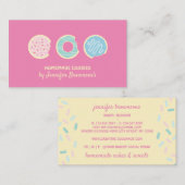 Roze koekjes donuts zoete traktaties visitekaartje (Voorkant / Achterkant)