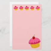 Roze koekjes en bakkerijproducten briefpapier (Voorkant / Achterkant)