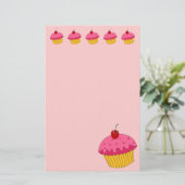 Roze koekjes en bakkerijproducten briefpapier (Staand voorkant)