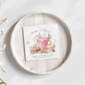 Roze koekjes en cacao vakantie partij nodigen uit kaart