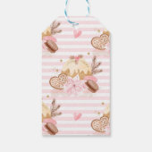 Roze koekjes en Chocolade Prettig Kerstfeest Cadeaulabel (Achterkant)