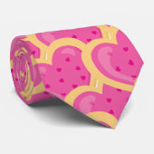 Roze koekjes en koekjes gebakken eten Valentijnse  Stropdas (Opgerold)