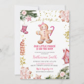 Roze koekjes Gingerbread Oh Snap Baby shower Kaart (Voorkant)