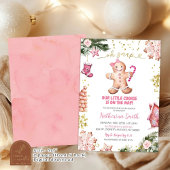 Roze koekjes Gingerbread Oh Snap Baby shower Kaart