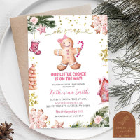 Roze koekjes Gingerbread Oh Snap Baby shower