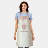 Roze koekjes Glitter Drift Gold Bakery Pastry Chef Schort (Gedragen)