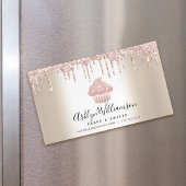 Roze koekjes Glitter Drift Pastry Chef Bakery Gold Magnetisch Visitekaartje