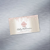 Roze koekjes Glitter Drift Pastry Chef Bakery Gold Magnetisch Visitekaartje (Voorbeeld)
