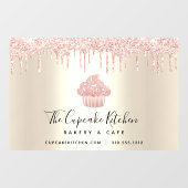 Roze koekjes Glitter Drift Pastry Chef Bakery Gold Raamsticker (Vel)