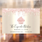 Roze koekjes Glitter Drift Pastry Chef Bakery Gold Raamsticker (Vel 2)