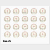 Roze koekjes Glitter Drift Pastry Chef Bakery Gold Ronde Sticker (Vel)