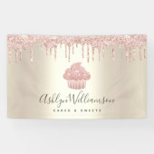 Roze koekjes Glitter Drift Pastry Chef Bakery Gold Spandoek (Horizontaal)